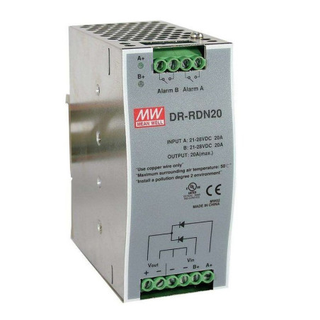 Mean Well, Redundancy Module, DIN Rail, DR-RDN20