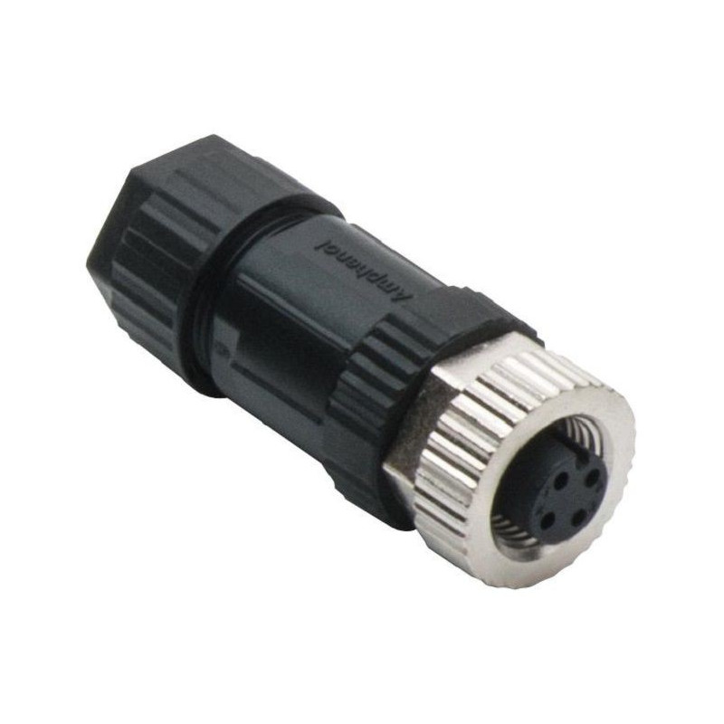 Amphenol (M12A-04BFFB-SL7001) Sensor Connector, 4 Pole, M12, Receptacle