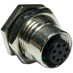 Amphenol (M12A-08PFFP-SF8001) Sensor Connector, 8 Pole, M12, Receptacle,