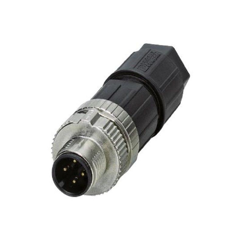 Phoenix Contact (1424657) Sensor Connector, M12 Push-In, M12, Male