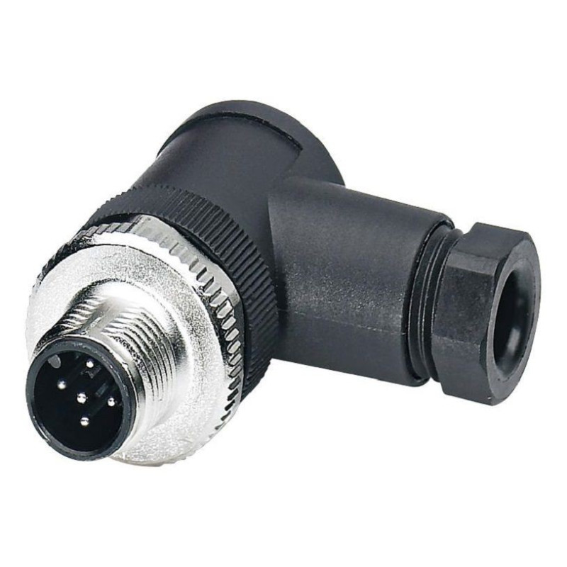 Phoenix Contact (1663129) Sensor Connector, IP67, Right Angle, M12, Male