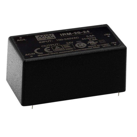 Mean Well, AC/DC PCB Mount Power Supply(PSU),ITE,1 Output,5W,15V, IRM-05-15