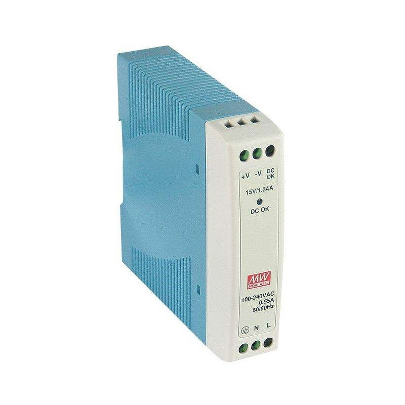 Mean Well, AC/DC DIN Rail Power Supply(PSU),ITE,1 Output,10W,24V, MDR-10-24