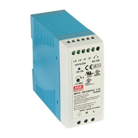 Mean Well, AC/DC DIN Rail Power Supply (PSU), ITE, 1 Output, MDR-40-24