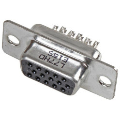 Amphenol (L77HDE15S) D Sub Connector, Receptacle, HD, 15 Contacts