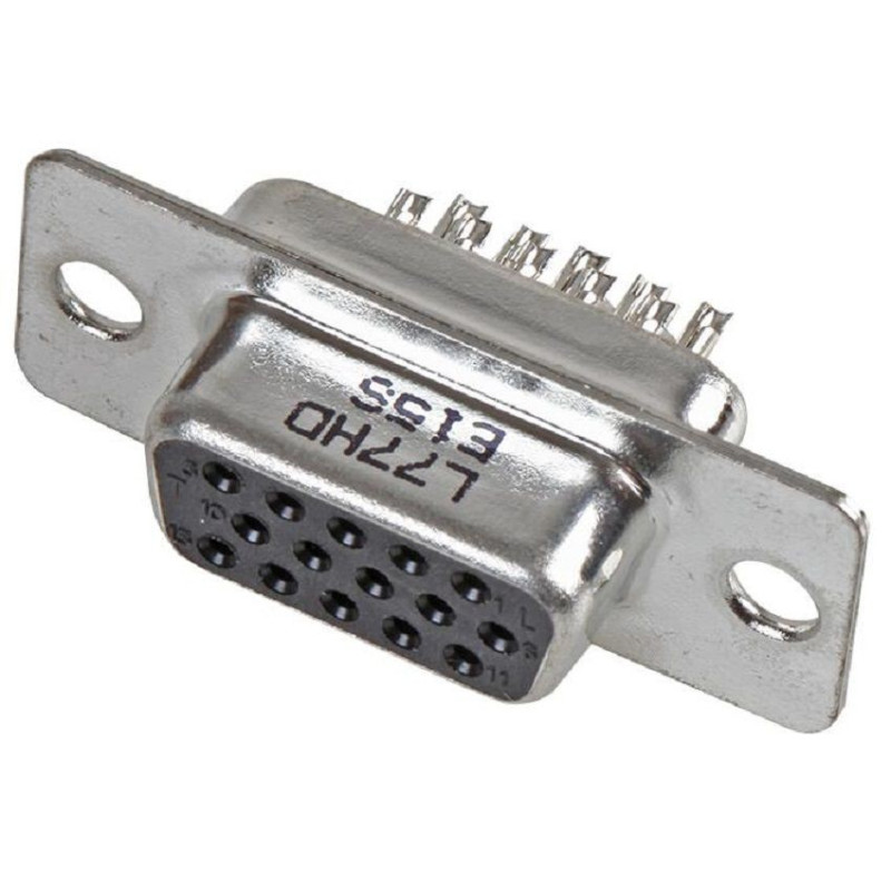 Amphenol (L77HDE15S) D Sub Connector, Receptacle, HD, 15 Contacts