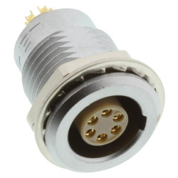 Lemo (EGG.1B.306.CLL) Circular Connector, Panel Mount Receptacle 6 Contacts