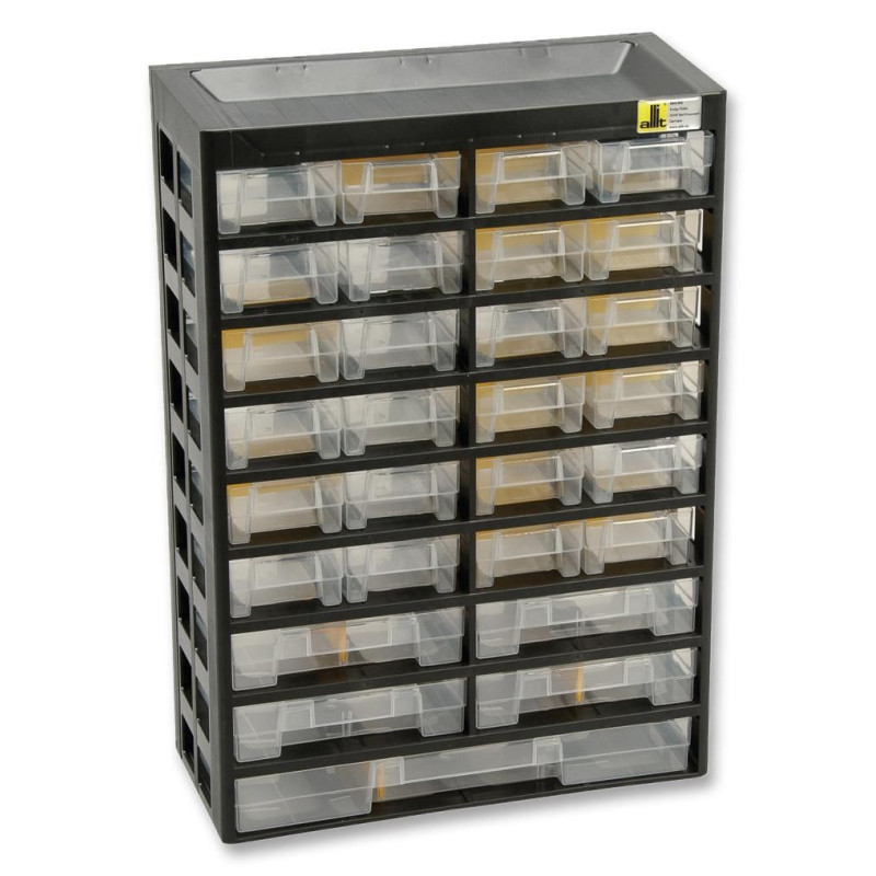 Allit (VARIOPLUS BASIC 44, SW/GB) Storage Cabinet, Rack Mount, 29 Drawers