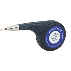 Duratool (DT000084) Desoldering Wire, Black, 3.5 mm Width, 1.5 m