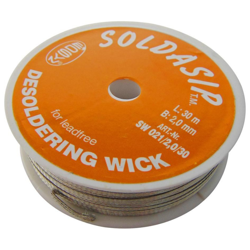 Edsyn (SW021/2,0/30) Desoldering Braid, Soldasip®, Rosin, 2.5mm x 15m