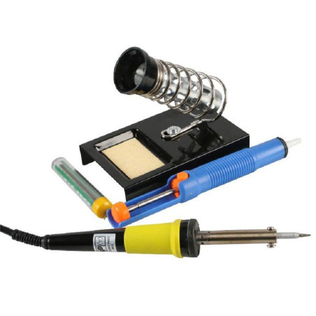 Duratool (D01855) Soldering Iron Kit, 30 W, Iron, Stand, Pump, Solder