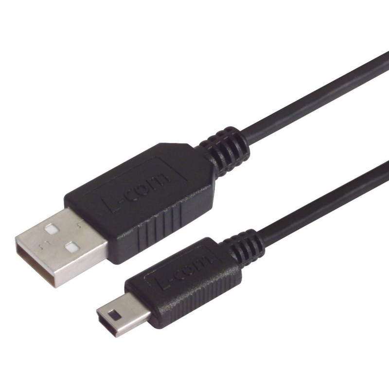 L-Com (CSMUAZMB5-03M) USB Cable, Type A Plug to Mini Type B Plug, 300 mm