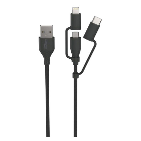 Ansmann (1700-0136) USB Cable, USB A Plug to Lightning Plug, Micro USB Plug