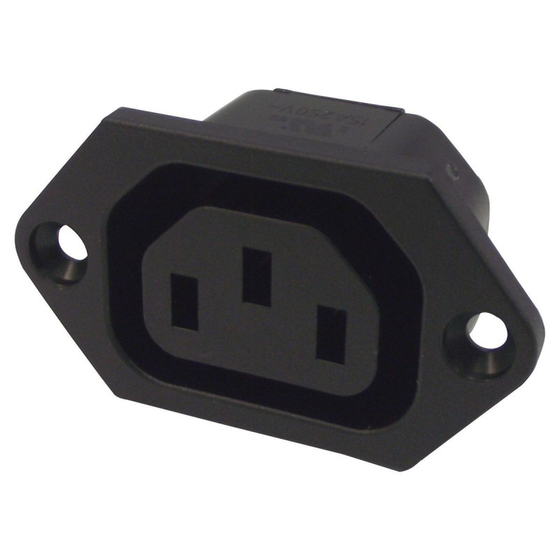 Schurter (6600.3100) IEC Power Connector, IEC C13 Outlet, 15 A, 250 VAC