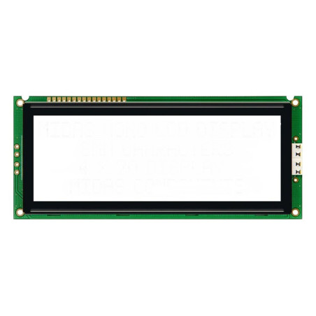 Midas (MC42008A6W-FPTLW) Alphanumeric LCD, 20 x 4, Black on White, 5V