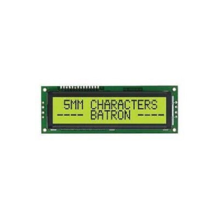 Batron (BTHQ22005VSS-STF-LED04) Alphanumeric LCD,  Black on Yellow / Green,