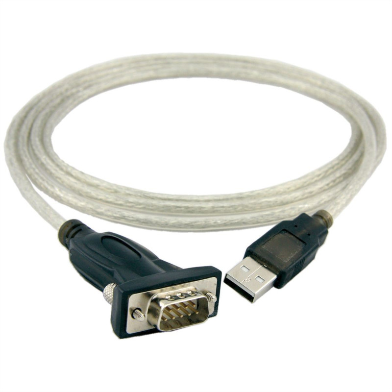 Roline (12.02.1160) Computer Cable, USB2.0 to DB9, Clear, 1.8m