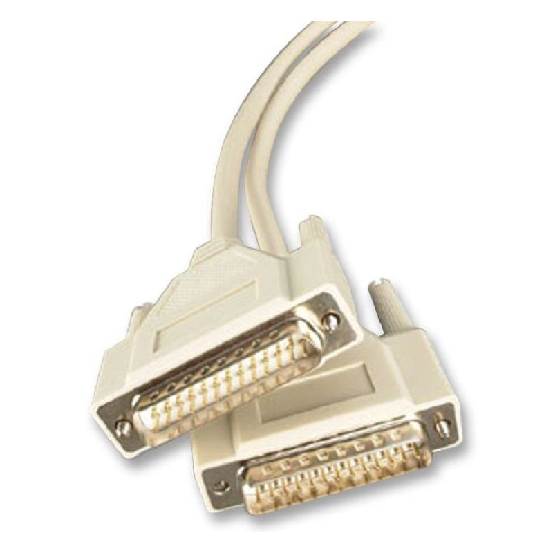 Videk (1120) Computer Cable, RS232, D Sub Mini Plug, 25 Way, 2m, Ivory