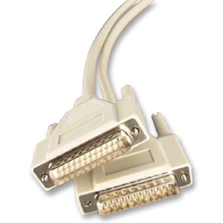 Videk (1120) Computer Cable, RS232, D Sub Mini Plug, 25 Way, 2m, Ivory