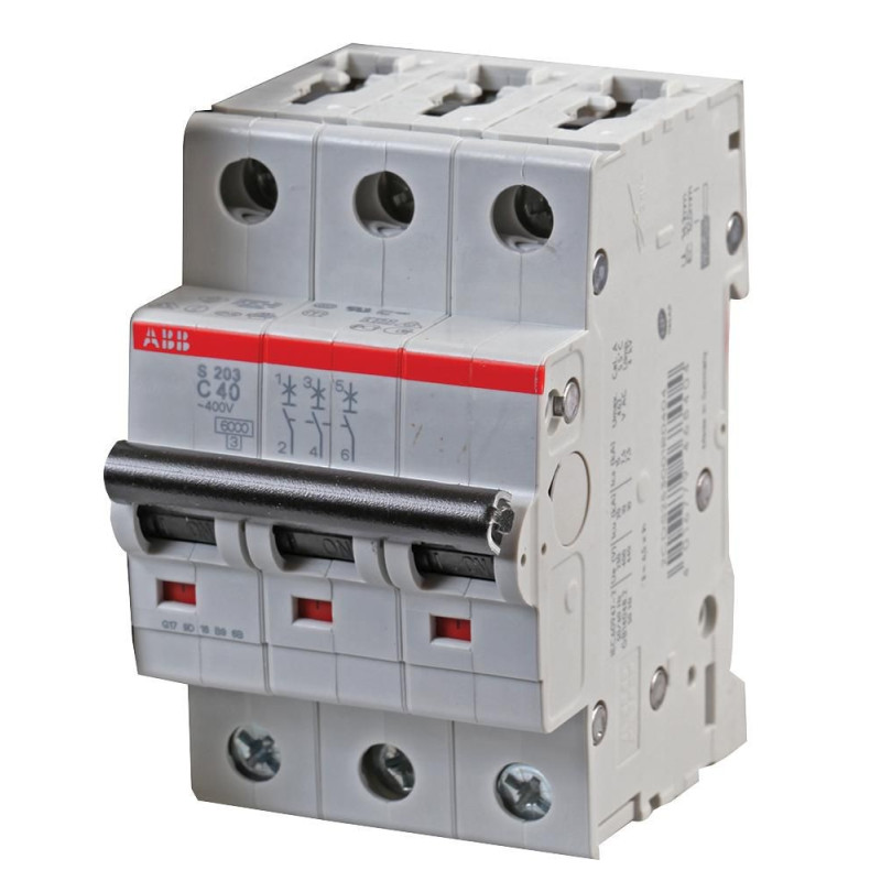 Schneider Electric (S203-C40) Thermal Magnetic Circuit Breaker, 40A, 3 Pole