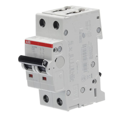 Abb (S202M-C6) Thermal Magnetic Circuit Breaker, 6 A, 2 Pole