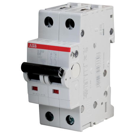 Abb (S202-B6) Thermal Magnetic Circuit Breaker, 6 A, 2 Pole