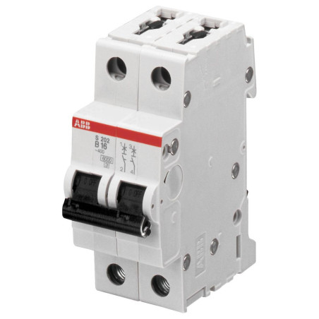 Abb (S202-D6) Thermal Magnetic Circuit Breaker, 6 A, 2 Pole