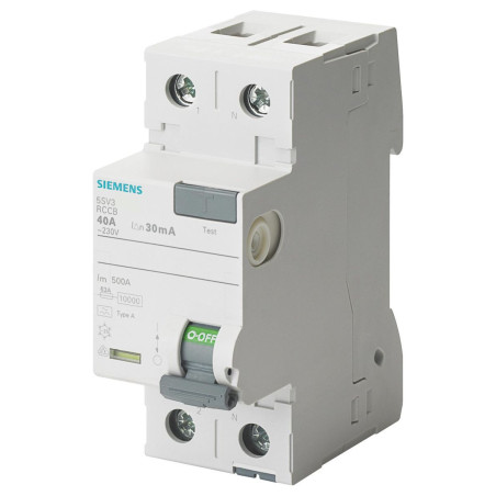 Siemens (5SV3314-6) Circuit Breaker, SENTRON, 230 V, 40 A, 2 Pole, 500 A