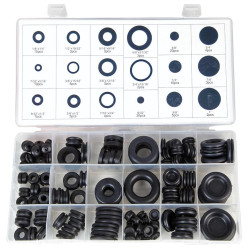 Duratool (D01889) Grommet Assortment, Open, Closed, Plastic Case, 125 Piece