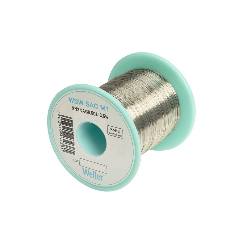 Weller, 0.5mm, Solder Wire, 96.5/3/0.5, 221°C, 500g, T0051387099