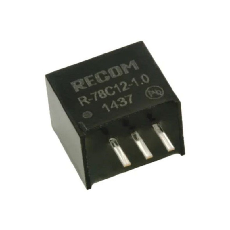 Recom Power (R-78C12-1.0) DC/DC Converter, ITE, 1 Output, 12 W, 12 V, 1 A