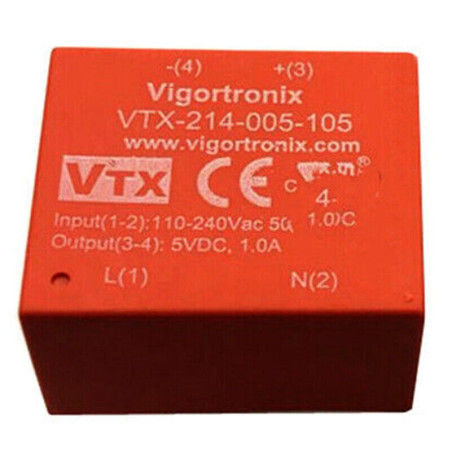 Vigrotronix (VTX-214-005-105) AC/DC PCB Mount Power Supply, 5W, 5V, 1A