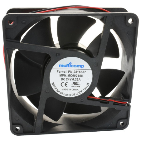 Multicomp Pro (MC002108) DC Axial Fan, 24 V, Square, 120 mm, 38 mm