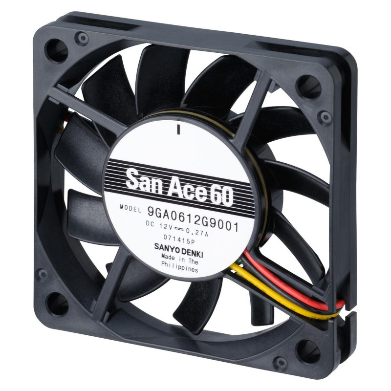 Sanyo (9GA0612G9001) DC Axial Fan, 12 V, Square, 60 mm, 10 mm