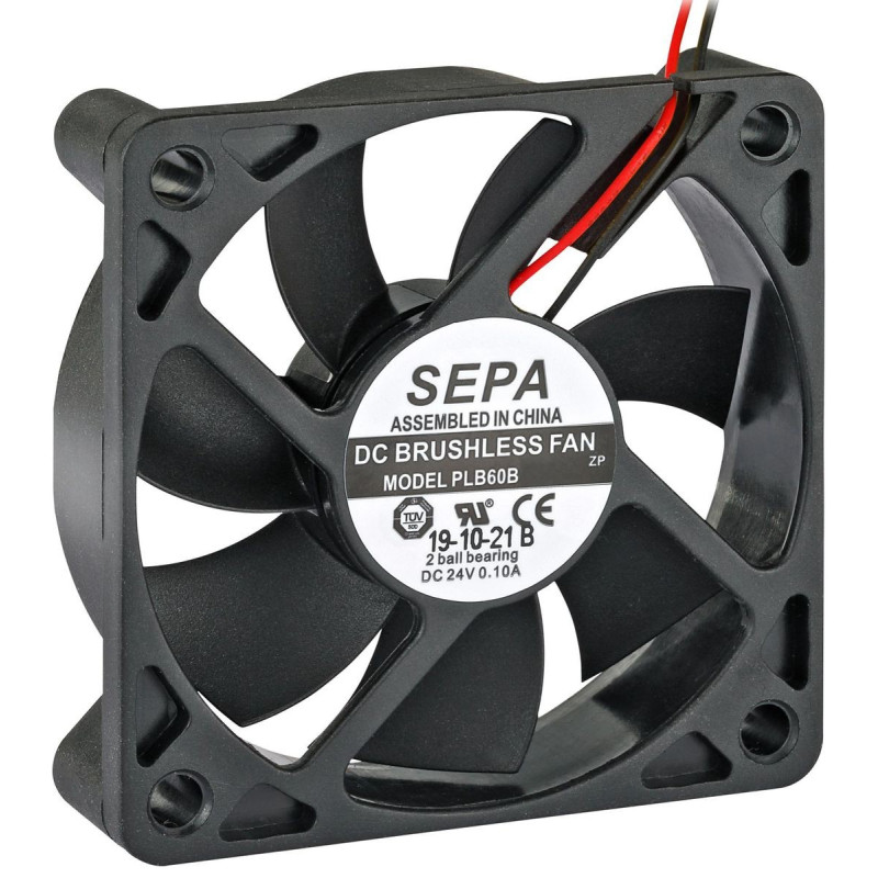 Sepa (PLB60B24FSE31A) DC Axial Fan, 24 V, Square, 60 mm, 15 mm