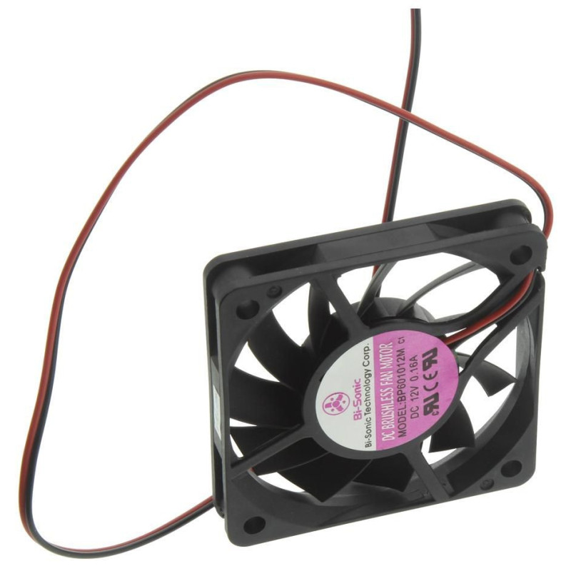 Bisonic (BP601012M-W) DC Axial Fan, 12 V, Square, 60 mm, 10 mm