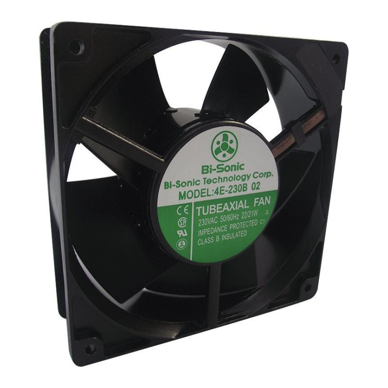 Bisonic (4E-230B-02T) AC Axial Fan, 230V, Square, 119 mm, 38 mm