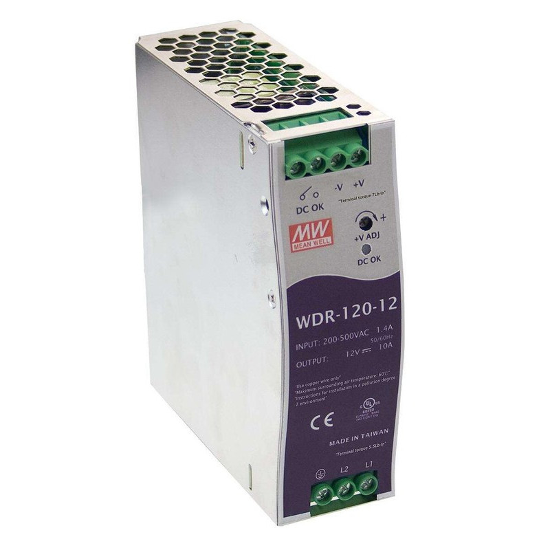 Mean Well  AC/DC DIN Rail Power Supply (PSU)  1 Output  120 W  WDR-120-24