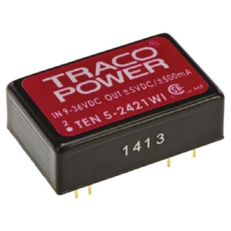 Traco Power (TEN 5-2421WI) Isolated Through Hole DC/DC Converter, 5V, 500mA