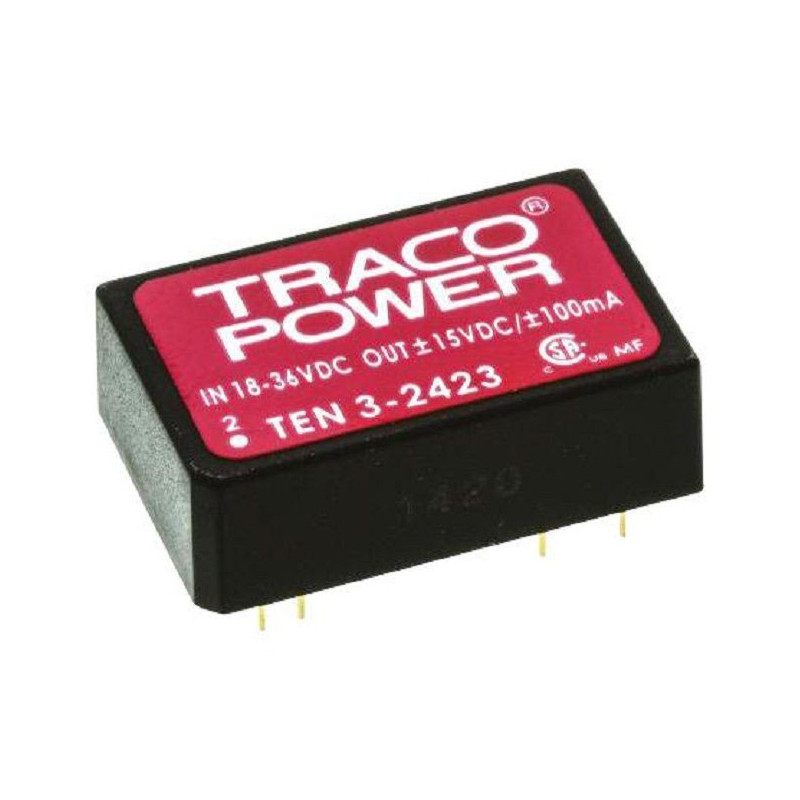 Traco Power (TEN 3-2423) Isolated Through Hole DC/DC Converter, 15V, 100mA