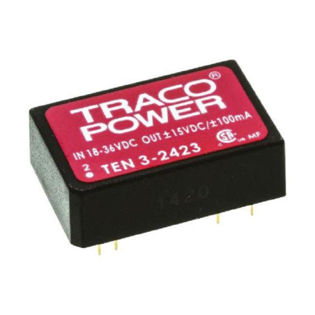 Traco Power (TEN 3-2423) Isolated Through Hole DC/DC Converter, 15V, 100mA