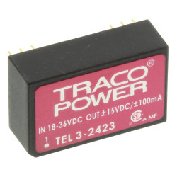 Traco Power (TEL 3-2423) Isolated Through Hole DC/DC Converter, 15V, 100mA