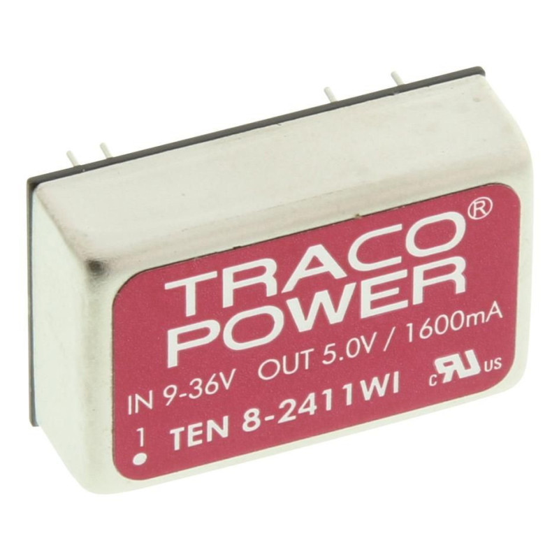 Traco Power (TEN 8-2411WI) Isolated Through Hole DC/DC Converter, 5V, 1.6A