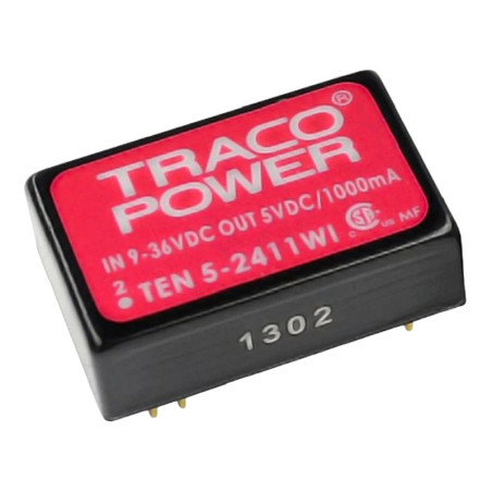 Traco Power (TEN 5-2412WI) Isolated Through Hole DC/DC Converter 12V, 500mA