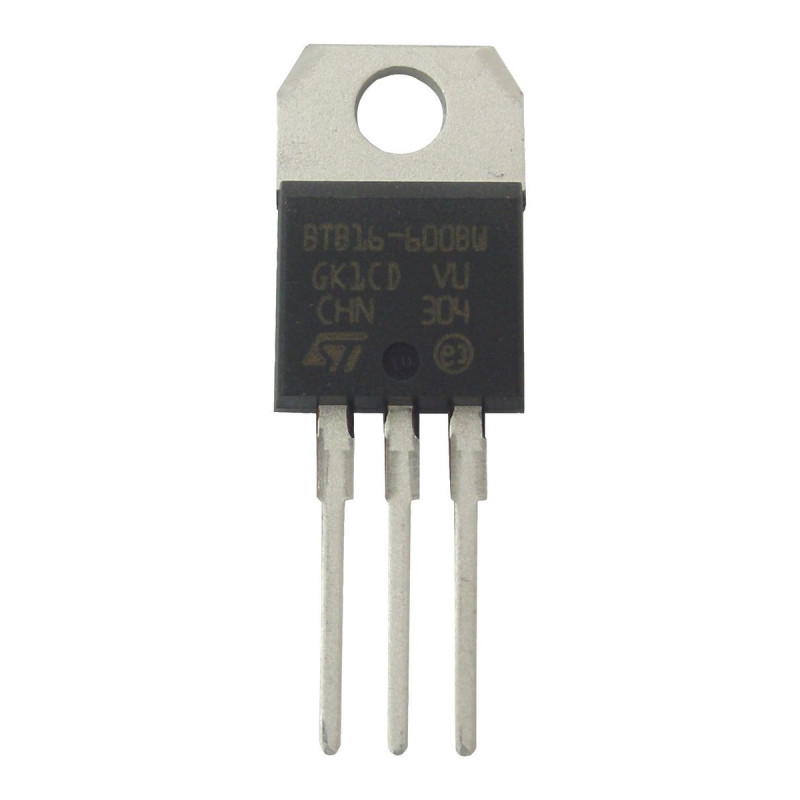 Stmicroelectronics (BTB16-600BWRG) Triac, 600 V, 16 A, TO-220AB, 1.3 V