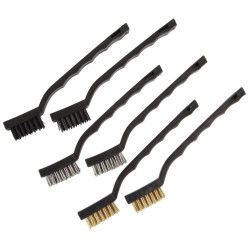 Duratool (D00220) Mini Wire Brush Set, Plastic Handles, 6 Piece