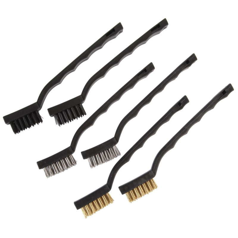 Duratool (D00220) Mini Wire Brush Set, Plastic Handles, 6 Piece