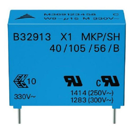 Epcos (B32912A5104M000) Safety Capacitor, Metallized PP, Radial Box - 2 Pin