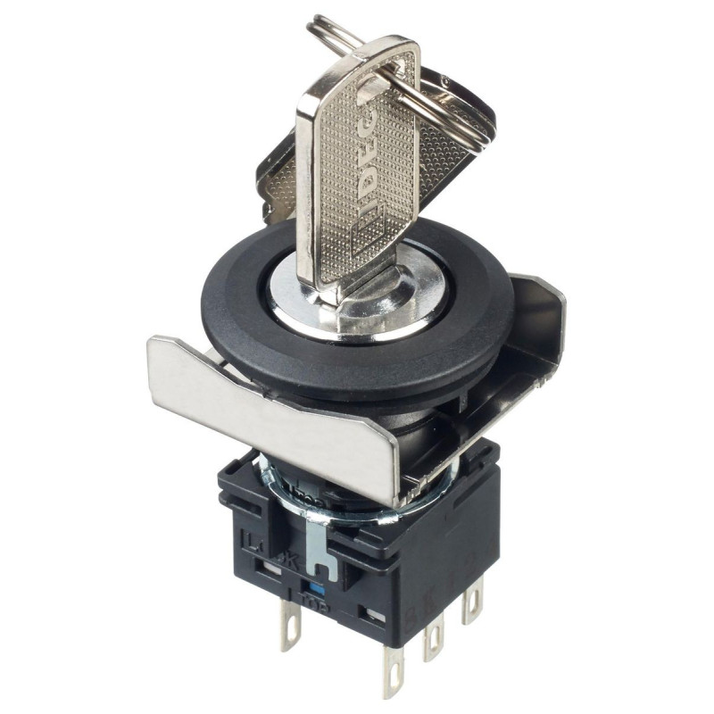 Idec (LBW6K-3ST6A) Keylock Switch, 3PDT, LB, 3 Position, Solder, 5 A