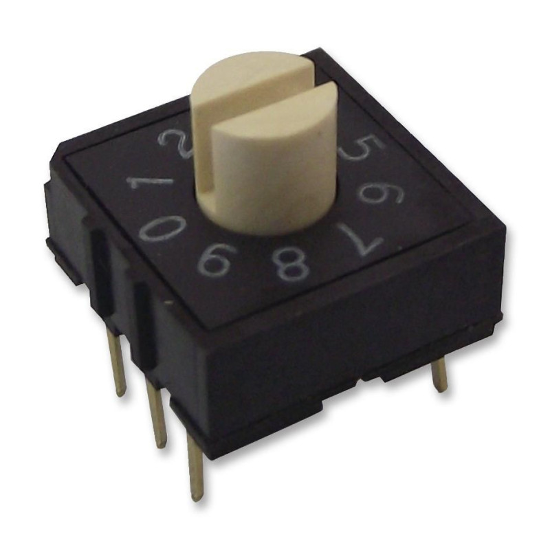 Multicomp Pro (MCRH3MAF-10R-V-B) Rotary Coded Switch, Through Hole, 25 mA